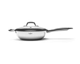 Wok De Acero Inoxidable Gunmetal 28 Cm